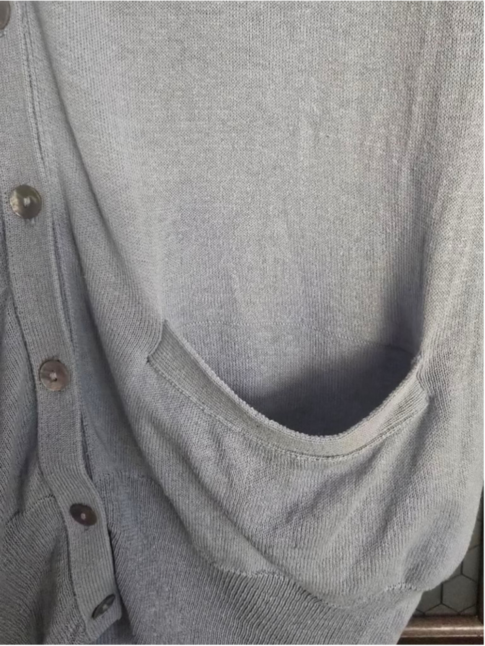 Women's ZARA Light Blue Silk Cotton Cardigan S - Picture 5 of 6